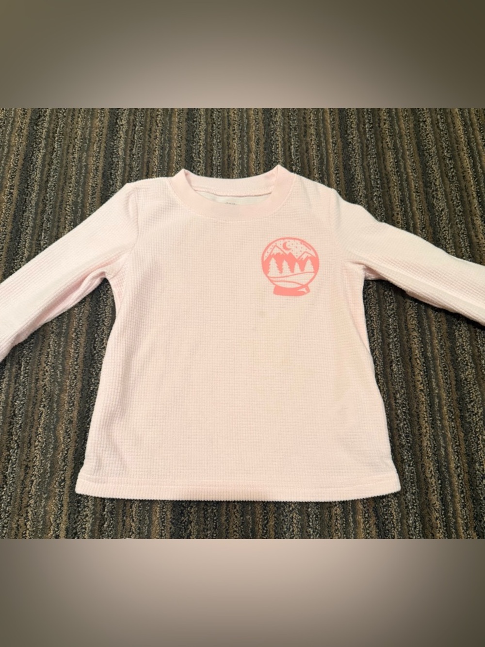 Carter's Light Pink Long Sleeve Thermal Top with Mountain Graphic
